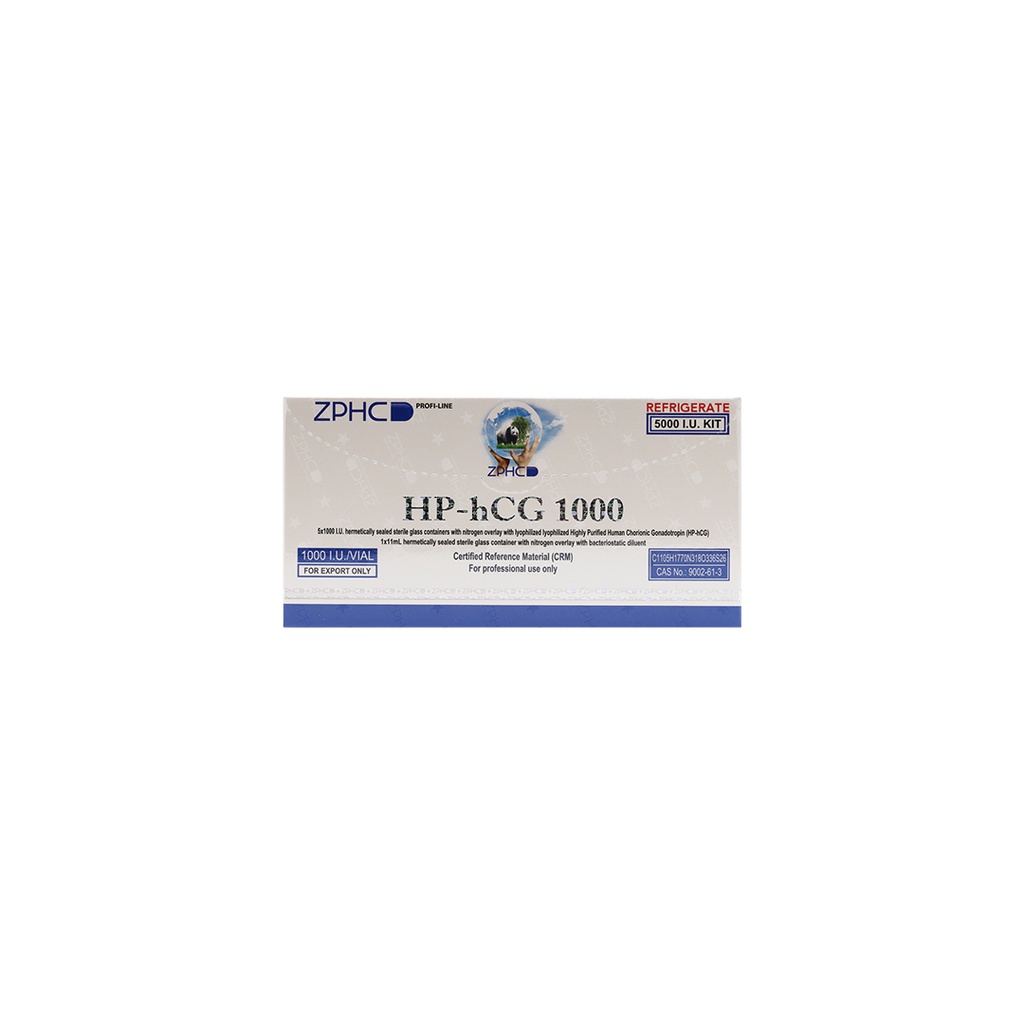 [002070053] HP-HCG  - Human chorionic gonadotrophin - 1000 IU / VIAL - 5 X 1000 IU VIAL - ZPHC PHARMA
