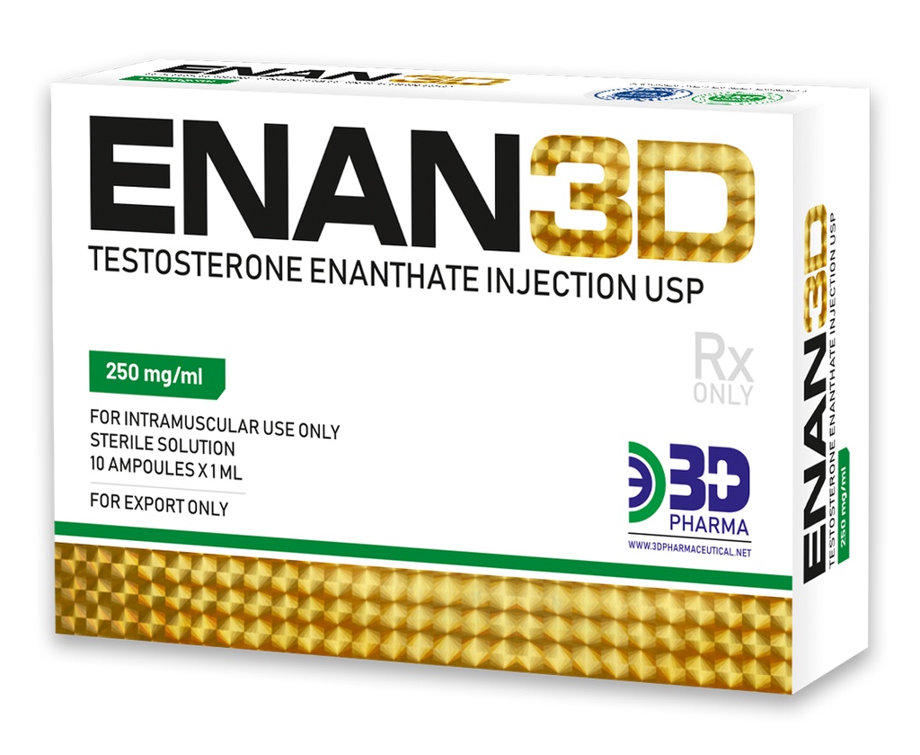 [0600003] ENAN 3D - Testosterone Enanthate - 250 MG/ML - 10 X 1 ML AMPULE - 3D PHARMA