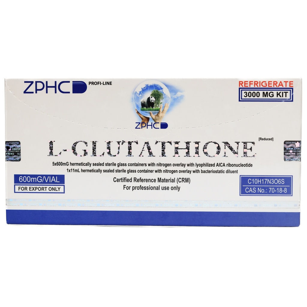 [002070115] L-GLUTATHIONE(3000MG) - L-GLUTATHIONE(3000MG) (2-8 C) - 600 MG / VIAL - 5 VIALS - ZPHC PHARMA