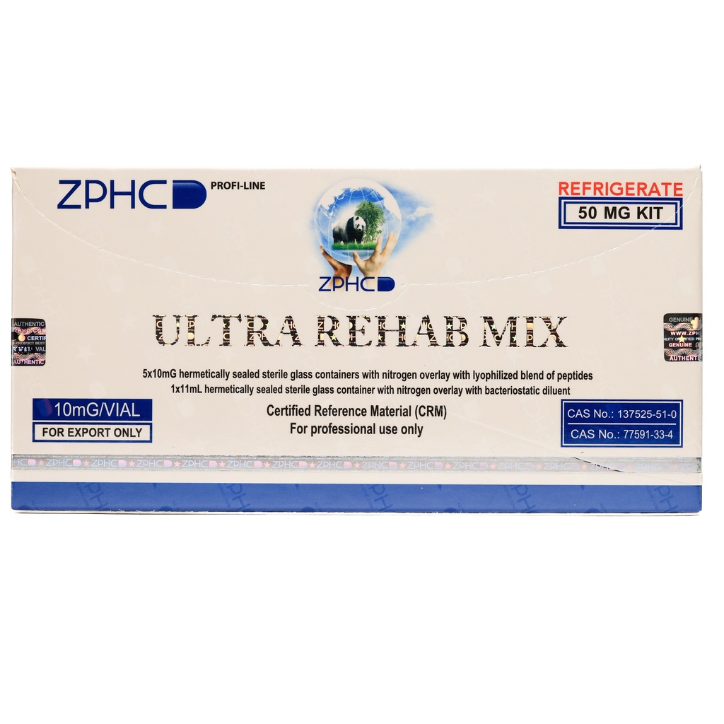 [002130122] ULTRA REHAB MIX 50 MG - BPC157 5MG+TB500 5MG (2-8 C) - 10 MG / VIAL - 5 VIALS - ZPHC PHARMA