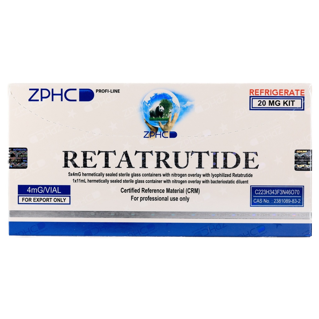 [002100138] RETATRUTIDE 20 MG KIT - (2-8 C) - 4 MG / VIAL - 5 VIALS - ZPHC PHARMA